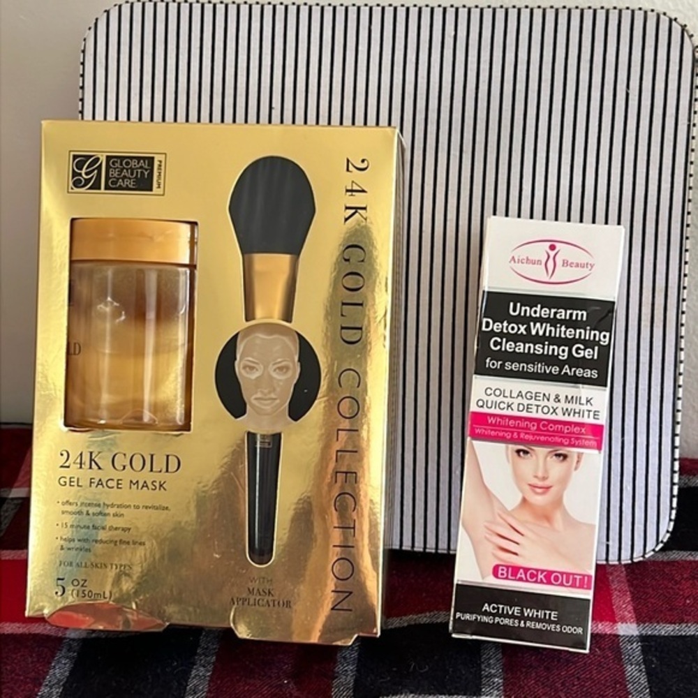 Bundle Gold Face Mask Set & Underarm detox whitening cleansing gel